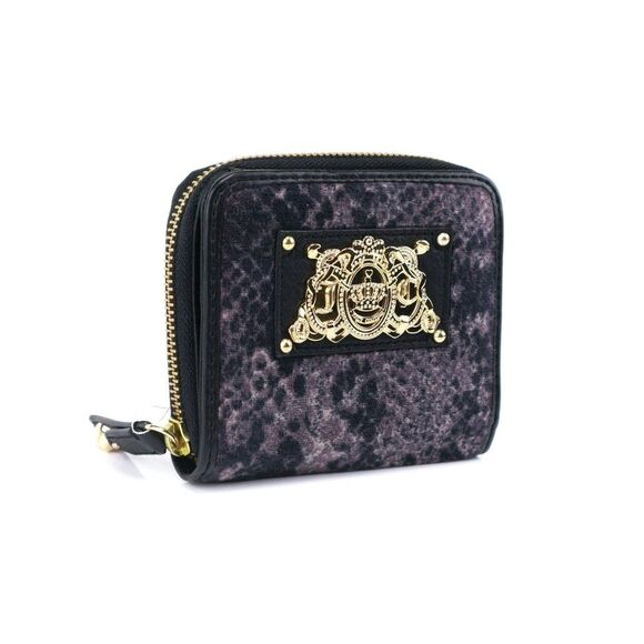 NEW Juicy Couture Wild Things Snake Print Zip Around Wallet Black - Picture 1 of 7